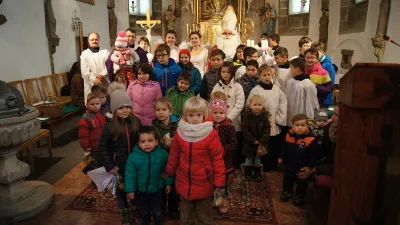 Setkání dětí se sv. Mikulášem